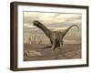 Large Argentinosaurus Dinosaur Walking on Rocky Terrain-null-Framed Art Print