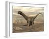 Large Argentinosaurus Dinosaur Walking on Rocky Terrain-null-Framed Art Print