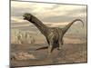 Large Argentinosaurus Dinosaur Walking on Rocky Terrain-null-Mounted Art Print