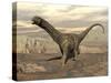 Large Argentinosaurus Dinosaur Walking on Rocky Terrain-null-Stretched Canvas