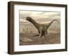 Large Argentinosaurus Dinosaur Walking on Rocky Terrain-null-Framed Art Print