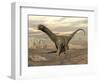 Large Argentinosaurus Dinosaur Walking on Rocky Terrain-null-Framed Art Print