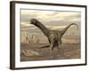 Large Argentinosaurus Dinosaur Walking on Rocky Terrain-null-Framed Art Print