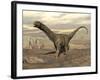 Large Argentinosaurus Dinosaur Walking on Rocky Terrain-null-Framed Art Print