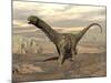 Large Argentinosaurus Dinosaur Walking on Rocky Terrain-null-Mounted Art Print