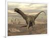 Large Argentinosaurus Dinosaur Walking on Rocky Terrain-null-Framed Art Print