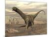 Large Argentinosaurus Dinosaur Walking on Rocky Terrain-null-Mounted Art Print