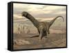 Large Argentinosaurus Dinosaur Walking on Rocky Terrain-null-Framed Stretched Canvas