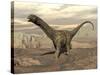 Large Argentinosaurus Dinosaur Walking on Rocky Terrain-null-Stretched Canvas