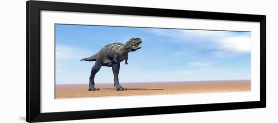 Large Aucasaurus Dinosaur Standing in the Desert-null-Framed Art Print