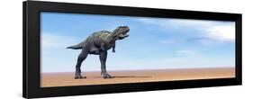 Large Aucasaurus Dinosaur Standing in the Desert-null-Framed Art Print