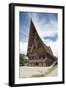 Large Batak Style Catholic Church with Beautiful Traditional Batak Painted Carving-Annie Owen-Framed Photographic Print