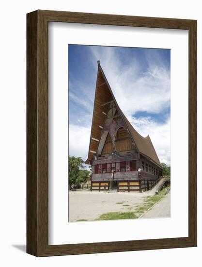 Large Batak Style Catholic Church with Beautiful Traditional Batak Painted Carving-Annie Owen-Framed Photographic Print