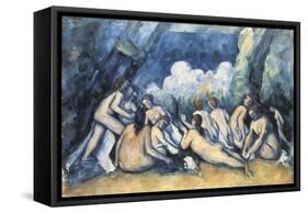 Large Bathers-Paul Cézanne-Framed Stretched Canvas