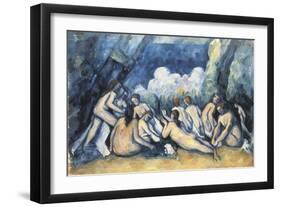 Large Bathers-Paul Cézanne-Framed Art Print