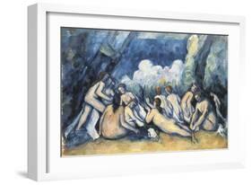 Large Bathers-Paul Cézanne-Framed Art Print