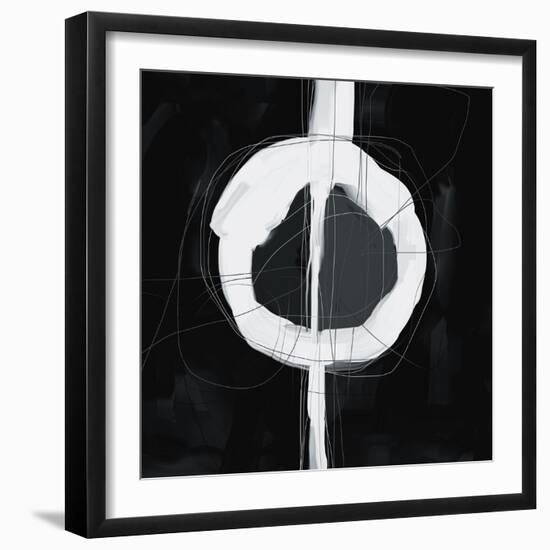 Large Black, White and Grey Abstract-Real Callahan-Framed Art Print