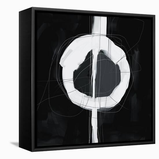 Large Black, White and Grey Abstract-Real Callahan-Framed Stretched Canvas