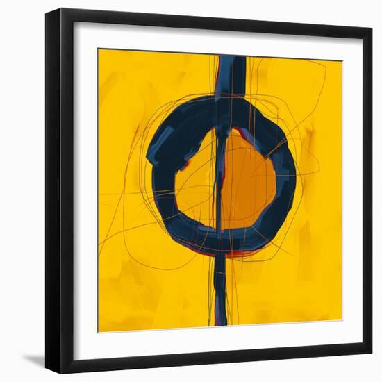 Large Black, Yellow and Orange Abstract-Real Callahan-Framed Art Print