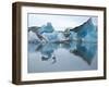 Large Blocks of Ice Floating on Jokulsarlon Lagoon, Blocks Break Off from the 30-Metres-High Edge o-Nigel Pavitt-Framed Photographic Print