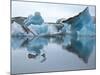 Large Blocks of Ice Floating on Jokulsarlon Lagoon, Blocks Break Off from the 30-Metres-High Edge o-Nigel Pavitt-Mounted Photographic Print