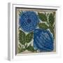 Large Blue Flower Watercolor Tile Design by William de Morgan-Stapleton Collection-Framed Giclee Print