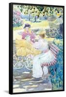 Large Boston Public Garden Sketchbook: Mothers and children in the park.-Maurice Brazil Prendergast-Framed Poster