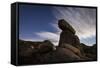 Large Boulders Backdropped by Stars and Clouds, California-null-Framed Stretched Canvas