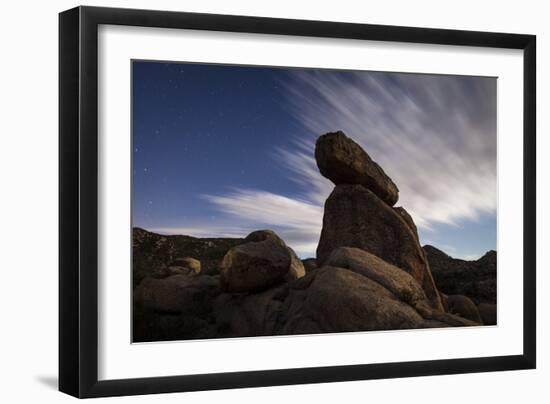 Large Boulders Backdropped by Stars and Clouds, California-null-Framed Photographic Print