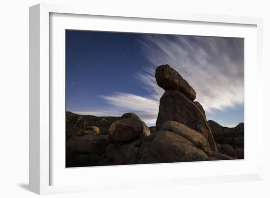 Large Boulders Backdropped by Stars and Clouds, California-null-Framed Photographic Print