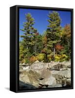 Large Boulders in the Swift River, Kancamagus Highway, New Hampshire, New England, USA-Amanda Hall-Framed Stretched Canvas