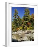 Large Boulders in the Swift River, Kancamagus Highway, New Hampshire, New England, USA-Amanda Hall-Framed Photographic Print