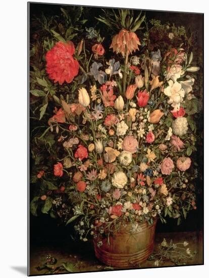 Large Bouquet of Flowers in a Wooden Tub, 1606-07-Jan Brueghel the Elder-Mounted Giclee Print