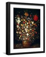 Large Bouquet of Flowers Painting by Jan Breugel the Elder Calls Bruegel of Velvet (Brueghel or Bre-Jan the Elder Brueghel-Framed Giclee Print