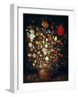 Large Bouquet of Flowers Painting by Jan Breugel the Elder Calls Bruegel of Velvet (Brueghel or Bre-Jan the Elder Brueghel-Framed Giclee Print