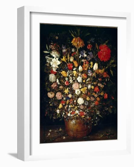 Large Bouquet of Flowers Painting by Jan Breugel the Elder Calls Bruegel of Velvet (Brueghel or Bre-Jan the Elder Brueghel-Framed Giclee Print