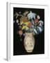 Large Bouquet on a Black Background, circa 1910-Odilon Redon-Framed Giclee Print