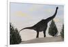 Large Brachiosaurus Amongst Pine Trees-null-Framed Art Print