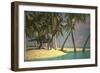 Large Brachiosaurus Grazing at the Water's Edge-null-Framed Art Print