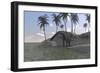 Large Brachiosaurus Grazing at the Water's Edge-null-Framed Art Print