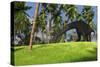 Large Brachiosaurus Grazing in a Tropical Climate-null-Stretched Canvas