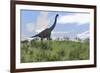 Large Brachiosaurus Grazing in an Open Field-null-Framed Art Print