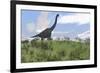 Large Brachiosaurus Grazing in an Open Field-null-Framed Art Print