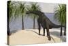 Large Brachiosaurus Grazing on Trees-null-Stretched Canvas