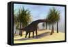 Large Brachiosaurus Grazing-null-Framed Stretched Canvas