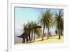 Large Brachiosaurus Grazing-null-Framed Art Print