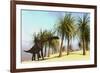 Large Brachiosaurus Grazing-null-Framed Art Print