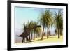 Large Brachiosaurus Grazing-null-Framed Art Print