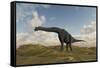 Large Brachiosaurus in a Barren Evnironment-null-Framed Stretched Canvas