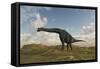 Large Brachiosaurus in a Barren Evnironment-null-Framed Stretched Canvas